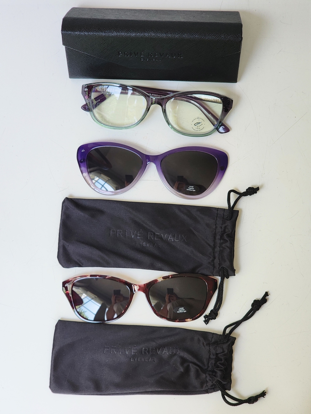 PRIVE REVAUX Women's Prescription Glasses With Gradient Cat-Eye Sunglasses